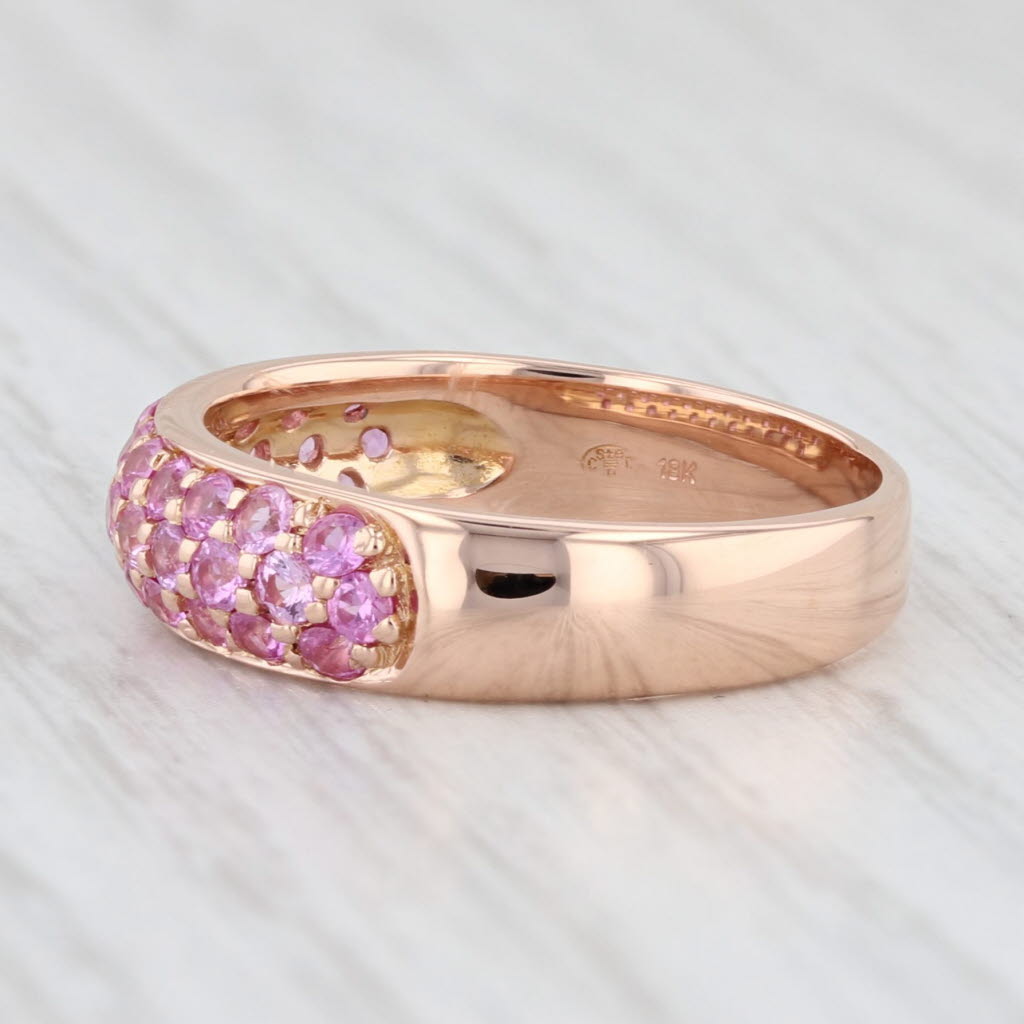 Light Gray 1ctw Pink Sapphire Ring 18k Rose Gold Size 6.25-6.5 Stackable Band