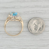Gray 2.38ctw Blue Topaz Diamond Bypass Ring 14k Yellow Gold Size 6.75