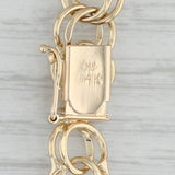 7" Double Curb Chain Starter Charm Bracelet 14k Yellow Gold 8.7mm