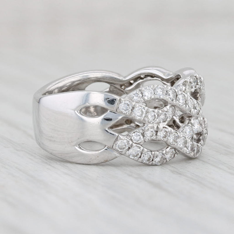 1.10ctw Woven Diamond Ring 14k White Gold Size 6.5