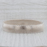 Gray Mesh Chain Bracelet Sterling Silver 925 7.5" 12.3mm Pull Over Statement