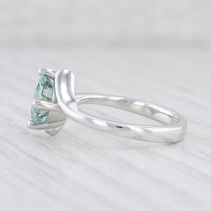 New Moissanite Solitaire Ring 14k White Gold Sz 6.75 Round Brilliant Engagement