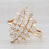 1.60ctw Diamond Cluster Ring 14k Yellow Gold Size 10.75 Cocktail