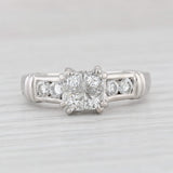 Light Gray 0.92ctw Princess Diamond Engagement Ring Platinum Size 6.5