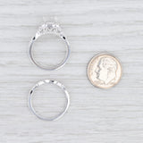 Light Gray New Beverley K Semi Mount Engagement Ring Wedding Band Set 14k Gold Size 6.75