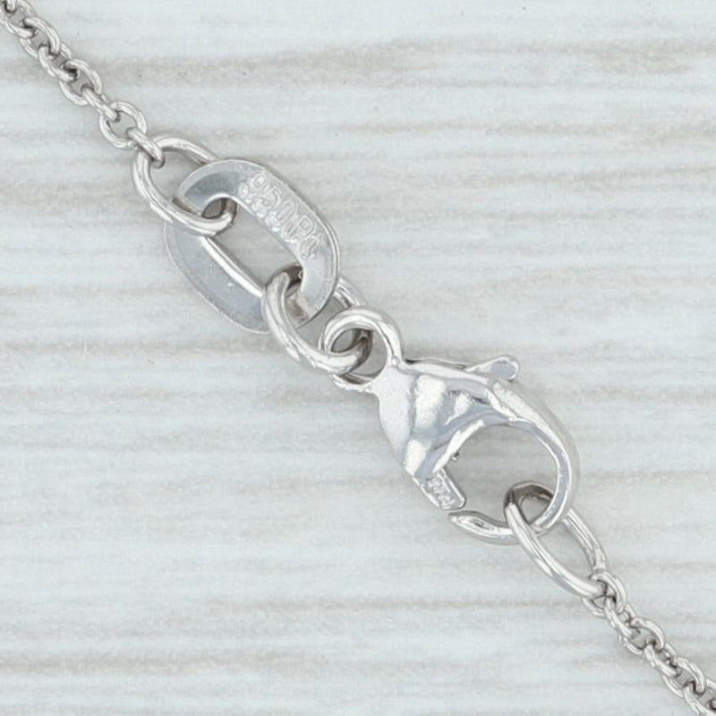 Light Gray New Cable Chain Necklace 16" 950 Platinum 1mm Lobster Clasp