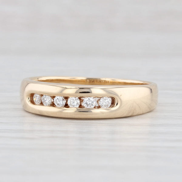 Light Gray 0.20ctw Diamond Men's Wedding Band 14k Yellow Gold Size 11 Ring