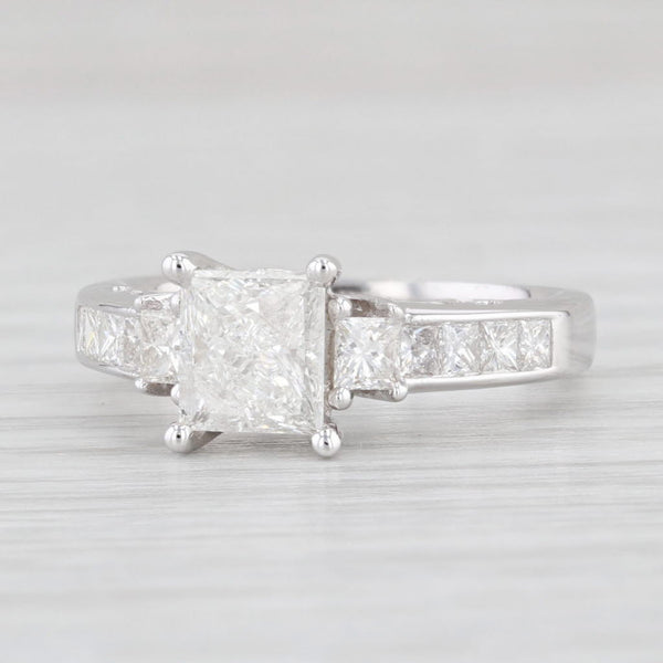 Light Gray 1.44ctw VS2 Princess Diamond Engagement Ring 18k White Gold Size 5