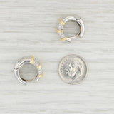 Light Gray Roberto Coin 0.54ctw Diamond Nabucco Hoop Huggie Earrings 18k Gold Snap Top