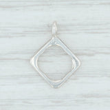 Light Gray Open Square Charm Sterling Silver 925 Pendant