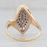 0.47ctw Diamond Marquise Cluster Ring 10k Yellow Gold Size 9 Bypass Cocktail