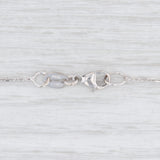 Light Gray Cable Chain Necklace 18k White Gold 16.5" 0.7mm Italian Lobster Clasp