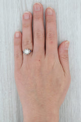 Art Deco 0.41ctw Diamond Synthetic Sapphire Ring 18k White Gold Engagement