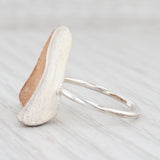 Light Gray New Nina Nguyen Bamboo Trio Sand Druzy Quartz Ring Sterling Silver Size 7