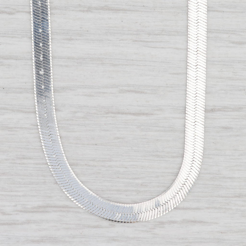 Light Gray New Herringbone Chain Necklace 925 Sterling Silver 30" 4.4mm Italian