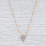 Light Gray New Nina Nguyen Chloe Pendant Necklace Druzy Quartz Diamond 18k Gold 16.5"