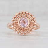 Beverley K New 0.68ctw Morganite Diamond Filigree Ring 14k Rose Gold Engagement