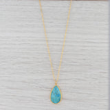 Light Gray New Nina Nguyen Necklace Turquoise Crinkle Chain Sterling Gold Vermeil 24-26”