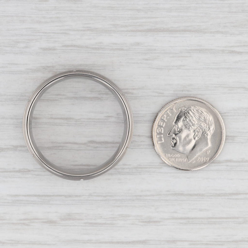 New Beveled Brushed Titanium Ring Wedding Band Size 12.75