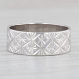Starburst Etched Ring 18k White Gold Size 7 Band Wedding Stackable