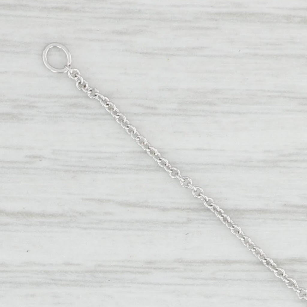 Light Gray 15.5" Cable Chain Necklace 14k White Gold 1.2mm Lobster Clasp