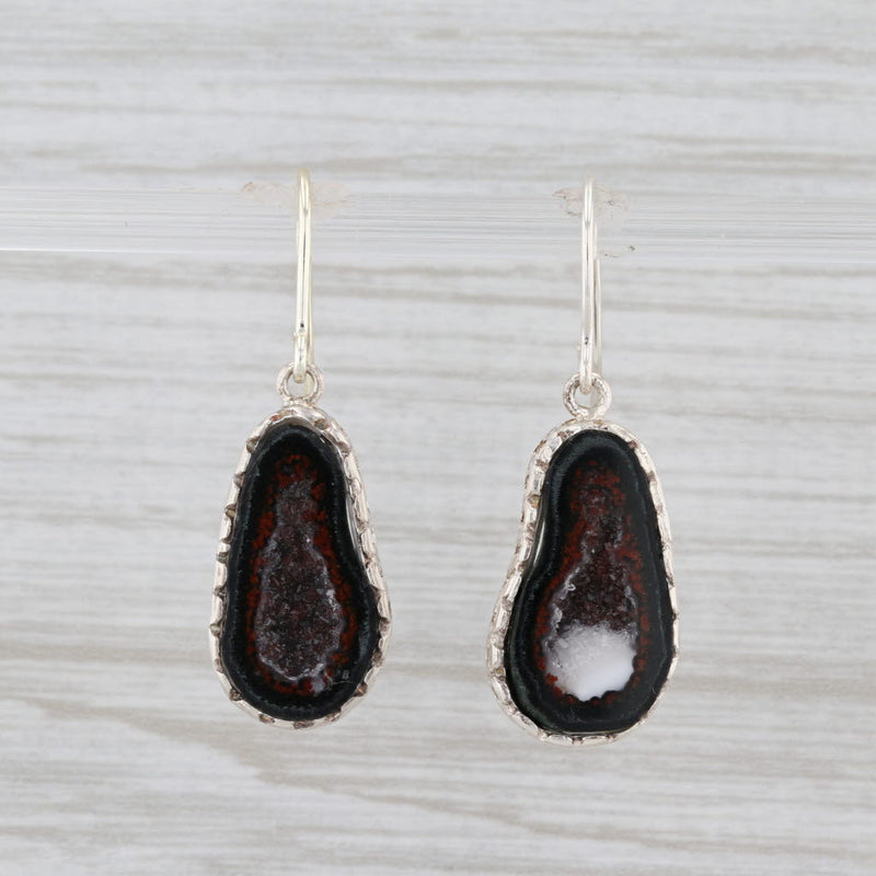 New Nina Nguyen Druzy Quartz Geode Drop Earrings Sterling Silver Hook Posts