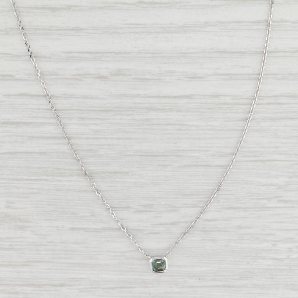 Light Gray New Custom 0.26ct Green Alexandrite Pendant Necklace 14k White Gold 16"