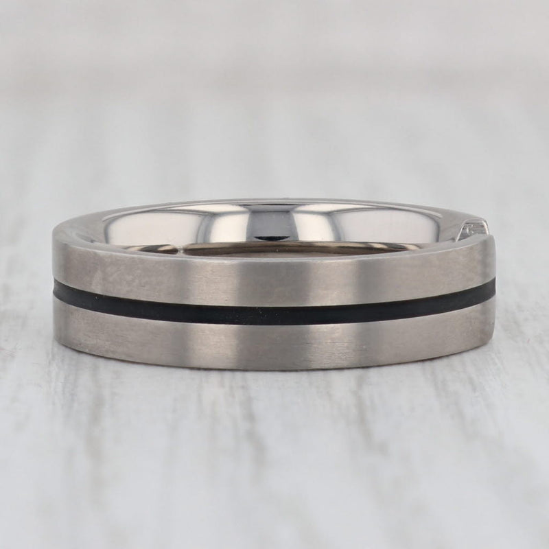 Gray New Cubic Zirconia Titanium Ring Size 10 Men's Wedding Band Comfort Fit