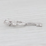 Light Gray 0.12ctw Diamond Heart Skeleton Key Pendant 18k White Gold Keepsake Gift