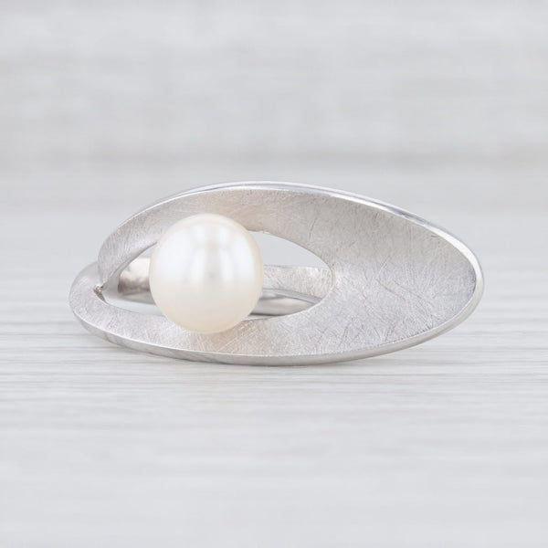Light Gray New Bastian Inverun Cleverly Positioned Pearl Ring Sterling Silver 12876 56 7.5
