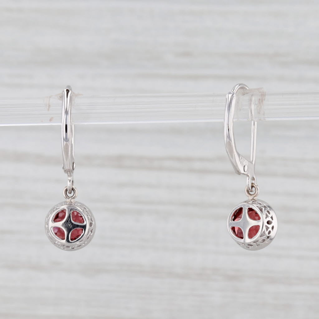 Light Gray New 1.96ctw Garnet Earrings 14k White Gold Solitaire Drop January Birthstone