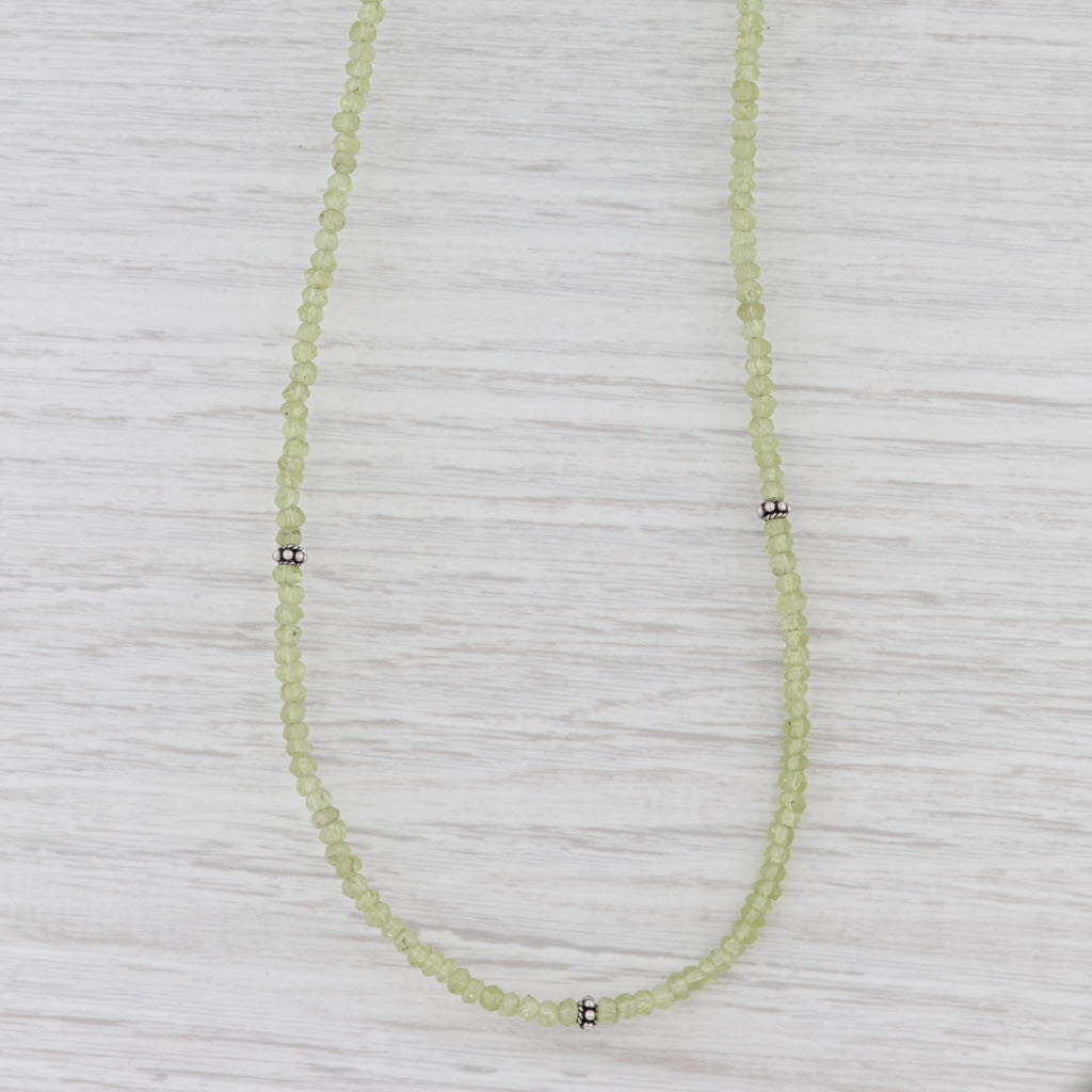 Light Gray New Nina Nguyen Harmony Bead Necklace Peridot Sterling Silver 32-36.5" Long