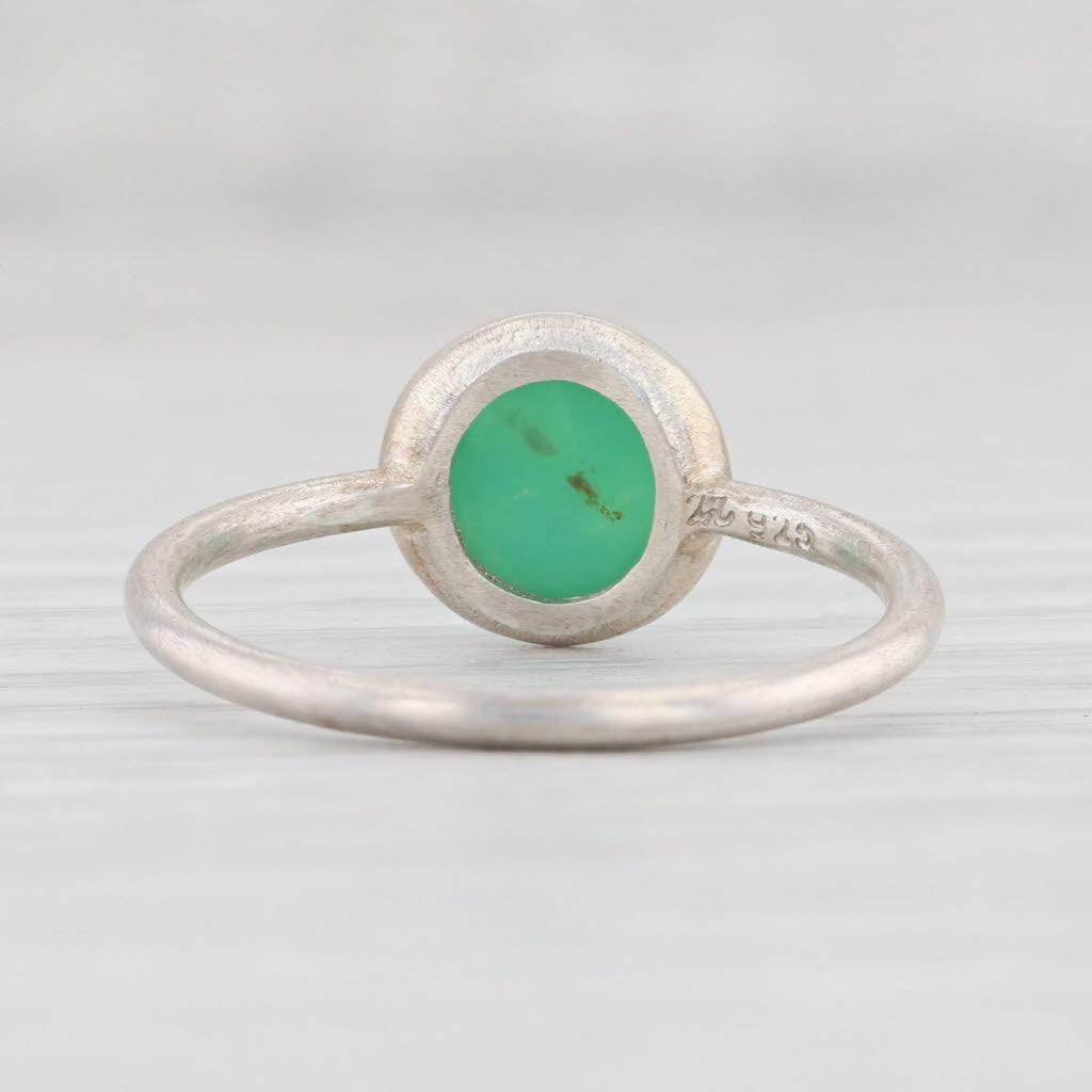 Light Gray New Nina Nguyen Chillaxin Green Chrysoprase Ring Sterling Silver Size 7