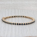 Light Gray 7" Blue Sapphire Tennis Bracelet 14k Yellow Gold 3.6mm