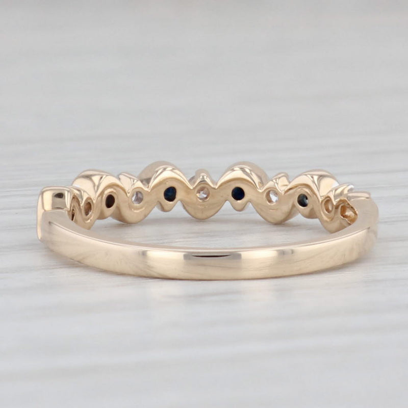 Light Gray New 0.30ctw Diamond Sapphire Stackable Band 10k Yellow Gold Size 7 Wedding Ring