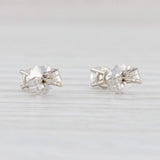 Light Gray New 0.18ctw Round Diamond Solitaire Stud Earrings 14k Gold April Birthstone