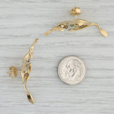Gray Sapphire Emerald Hummingbird Earrings 18k Yellow Gold Bryant Bird Jewelry