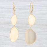 Abstract Mirrored Dangle Statement Earrings 14k Yellow Gold Pierced Leverbacks