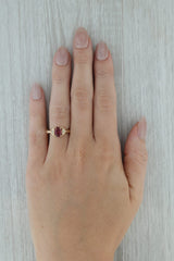 1.11ctw Oval Pink Tourmaline Diamond Ring 14k Yellow Gold Size 6.5