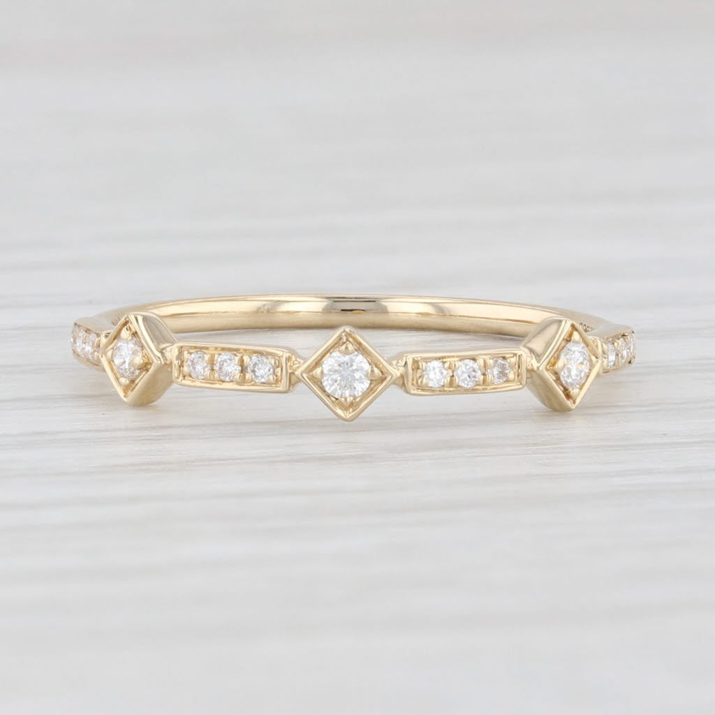 Light Gray New Diamond Stackable Ring 14k Yellow Gold Size 6.75 Wedding Band