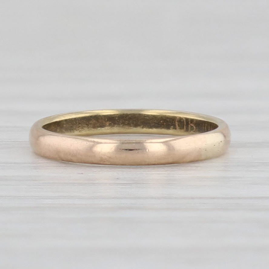 Light Gray Vintage Baby Ring 10k Yellow Gold Small Size Band Keepsake