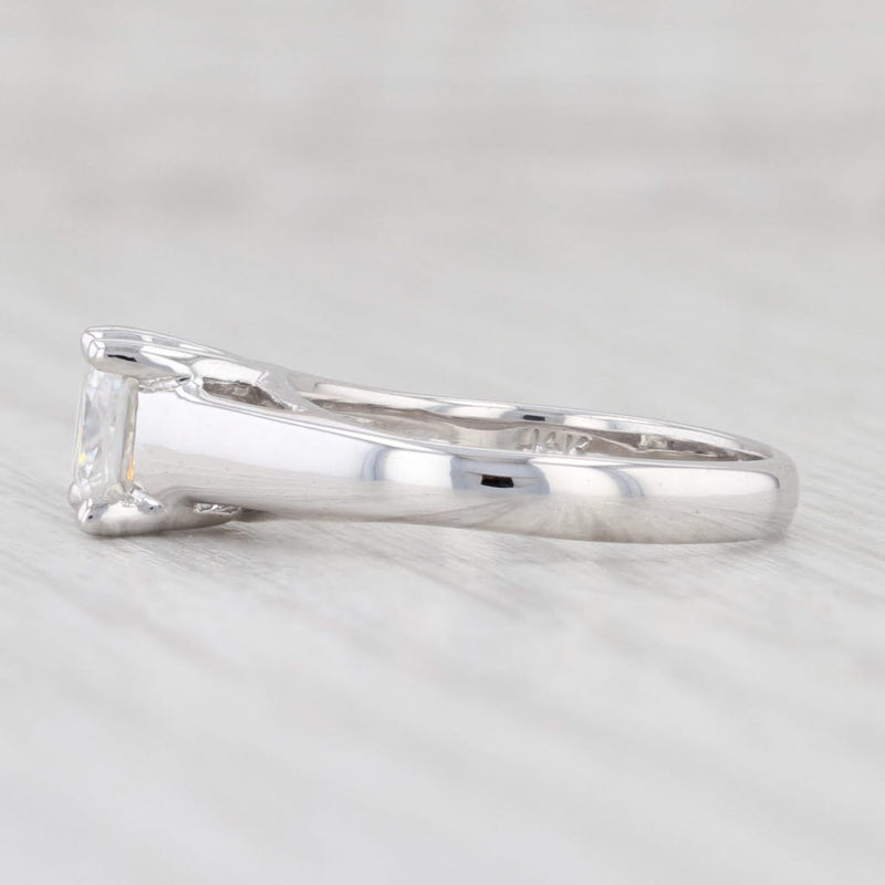 0.92ct Moissanite Engagement Ring 14k White Gold Size 4.5 Princess Solitaire