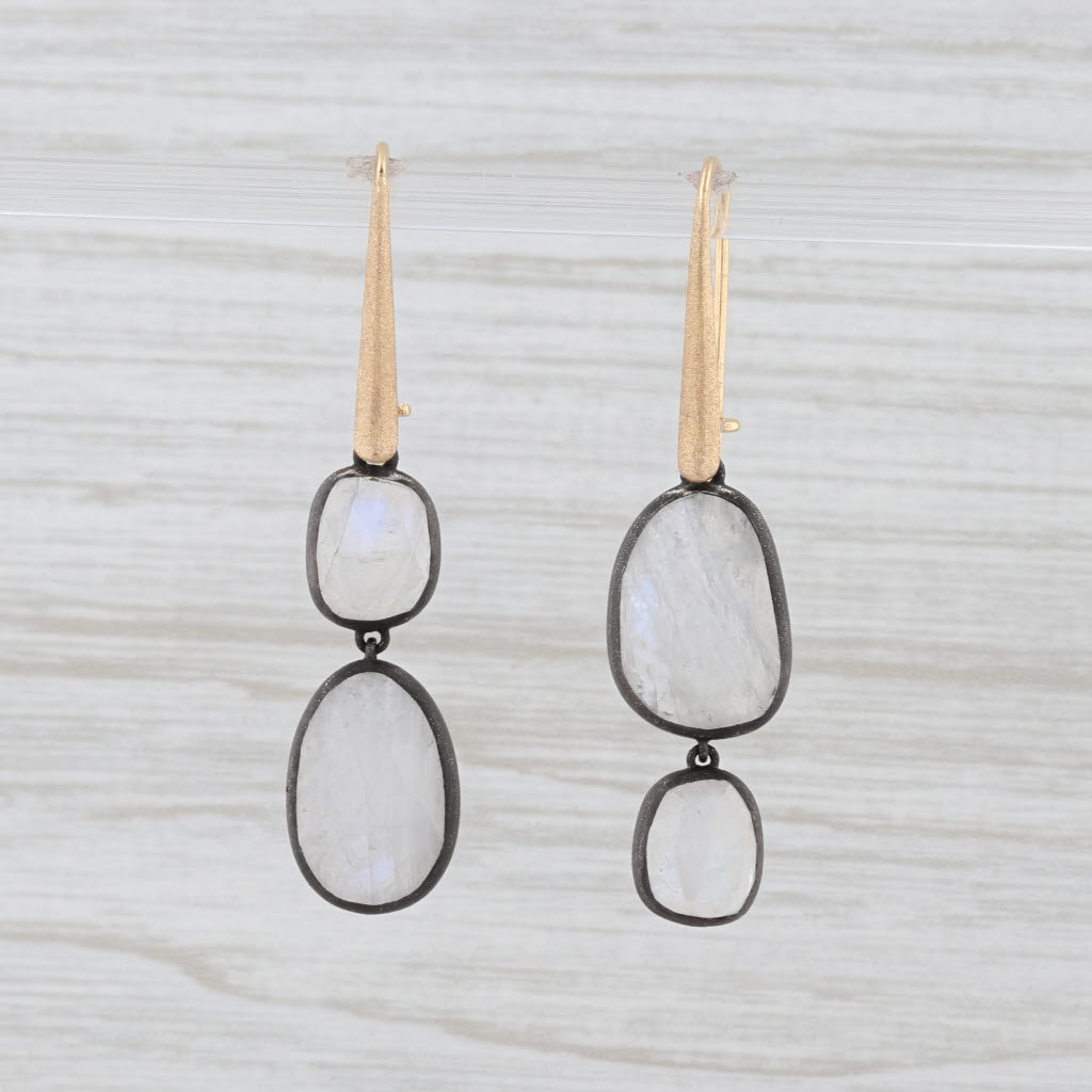 Light Gray New Nina Nguyen Moonstone Dangle Earrings 18k Gold Sterling Silver Drops