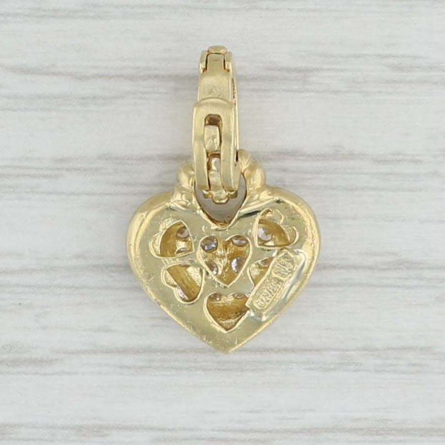 Light Gray 0.30ctw Diamond Heart Enhancer Pendant 18k Yellow Gold Judith Ripka