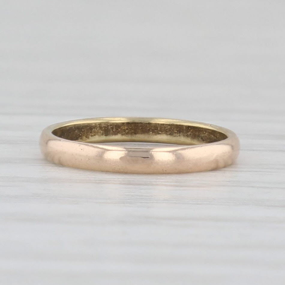 Light Gray Vintage Baby Ring 10k Yellow Gold Small Size Band Keepsake