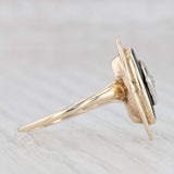 Light Gray Vintage Oval Onyx Diamond Signet Ring 10k Yellow Gold Size 8.75