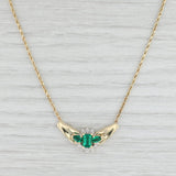 Light Gray 0.77ctw Emerald Diamond Pendant Necklace 14k Yellow Gold 17" Rope Chain