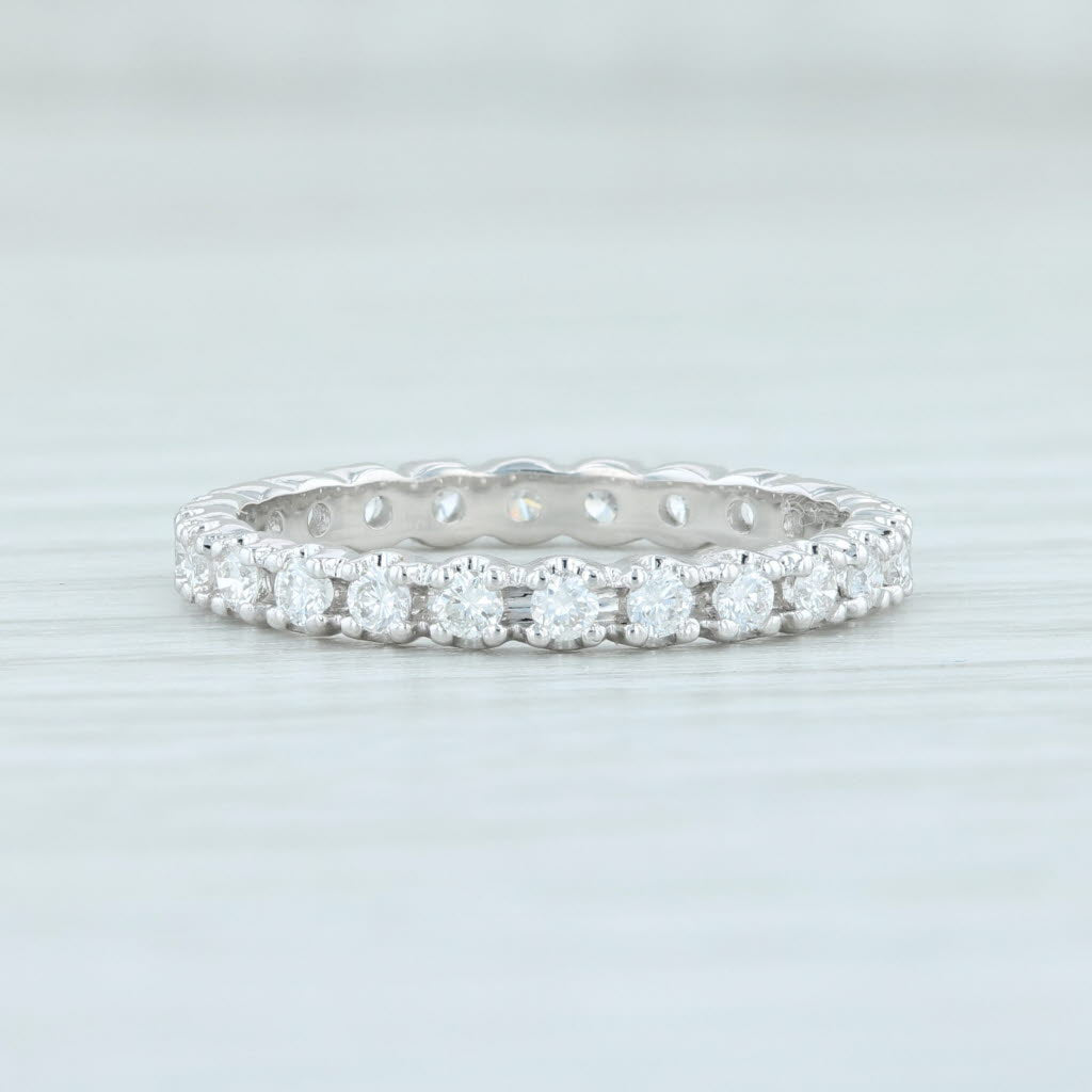 Light Gray New 0.51ctw Diamond Eternity Ring 18k White Gold Size 5.5 Wedding Stackable Band