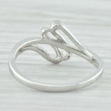 New Diamond Abstract Ring Sterling Silver 925 Size 8.25 Split Bypass
