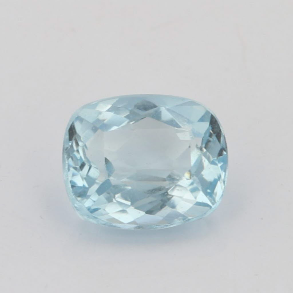 Light Gray New 1.37ct 7.6 x 6.5mm Natural Aquamarine Cushion Solitaire Loose Gemstone